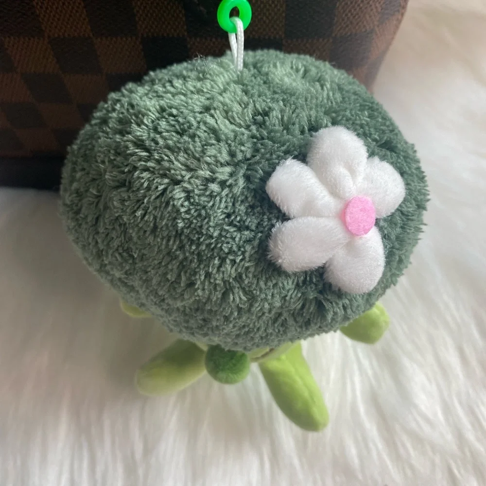 Broccoli Pompom Bag Charm Keychain Car Key Fob Plush Gift Cute New Handmade